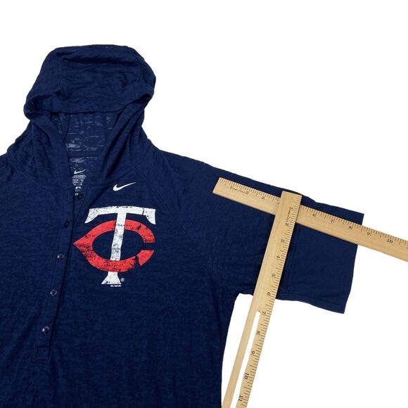 Minnesota Twins Hoodie Girls XL (16-18) Blue Nike Logo MLB Baseball Short Sleeve - Picture 4 of 13